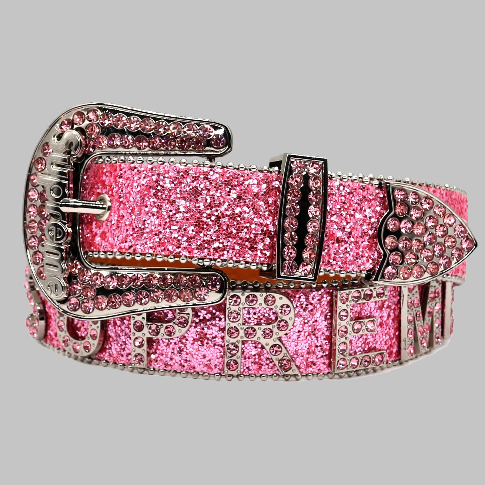 Pink Rhinestone Letter Western Style Belt