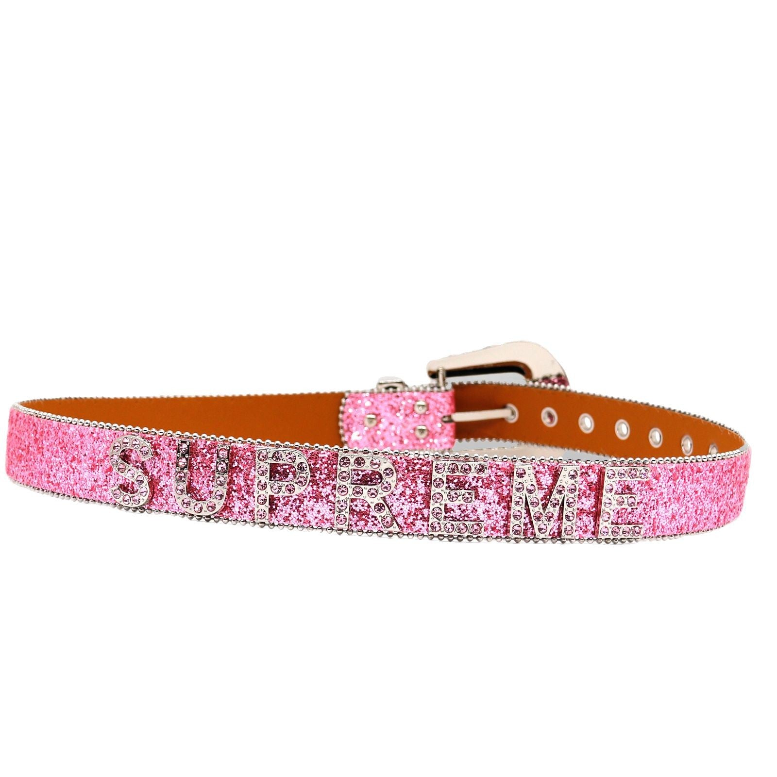 Pink Rhinestone Letter Western Style Belt
