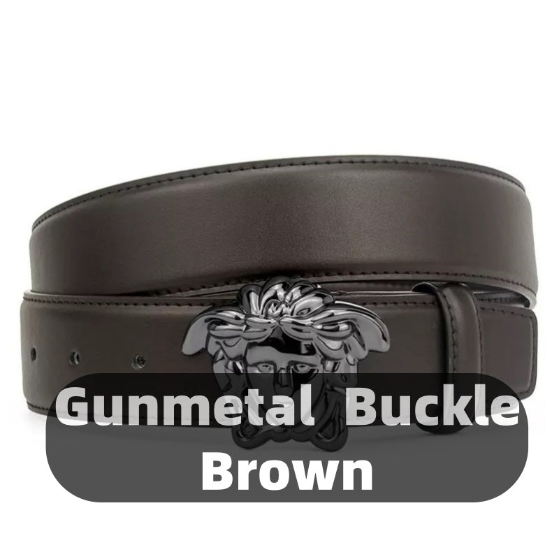 3D Head Buckle Leather Belt