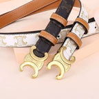 Vintage Gold Buckle Monogram Two-Tone Belt