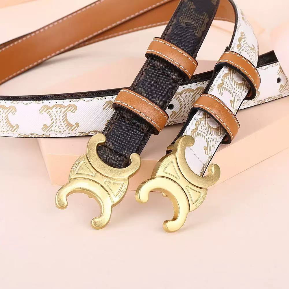 Vintage Gold Buckle Monogram Two-Tone Belt