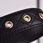 Quilted Double C Chain Black Women's Belt