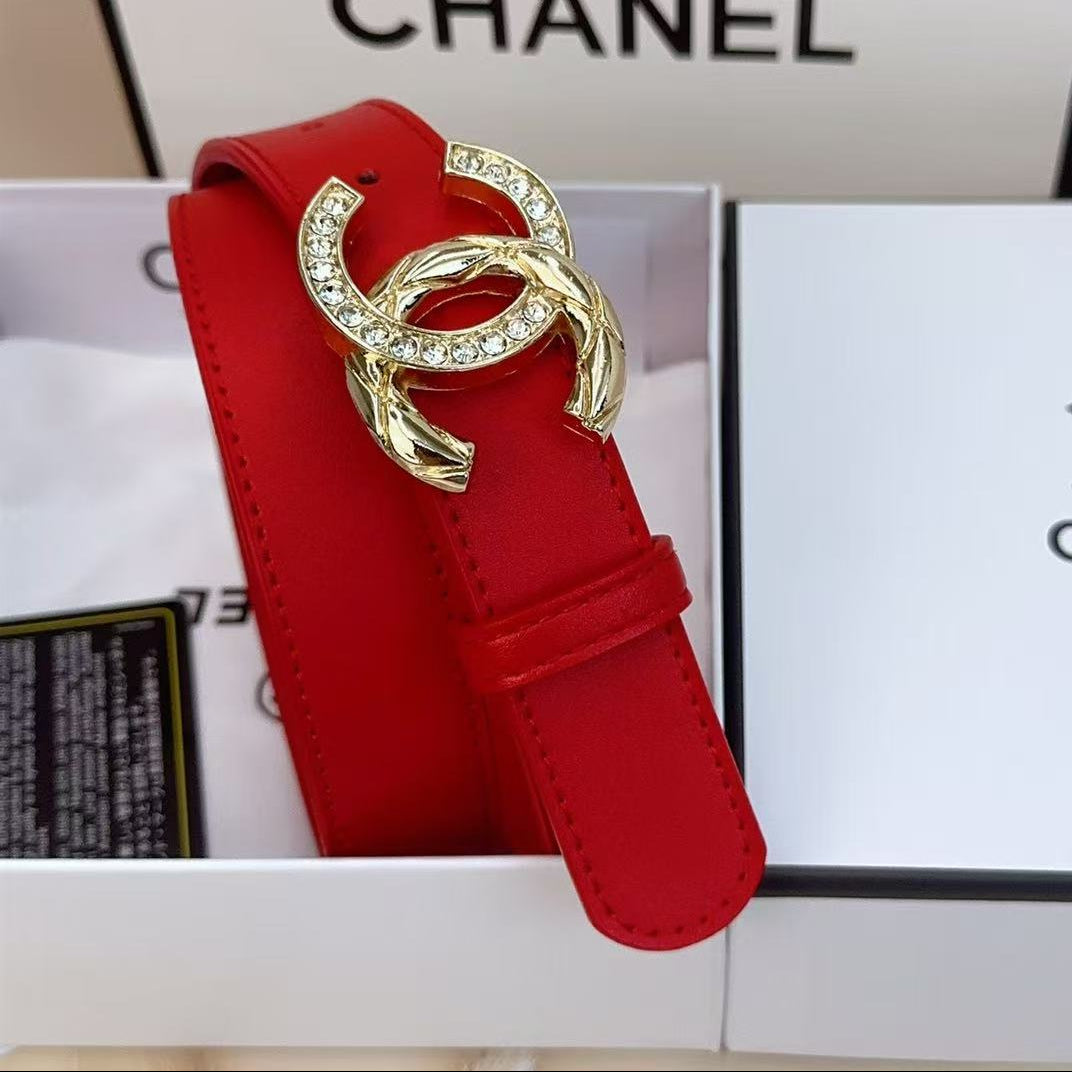 Rhinestone Double C Buckle Multi-Color Women's Belt