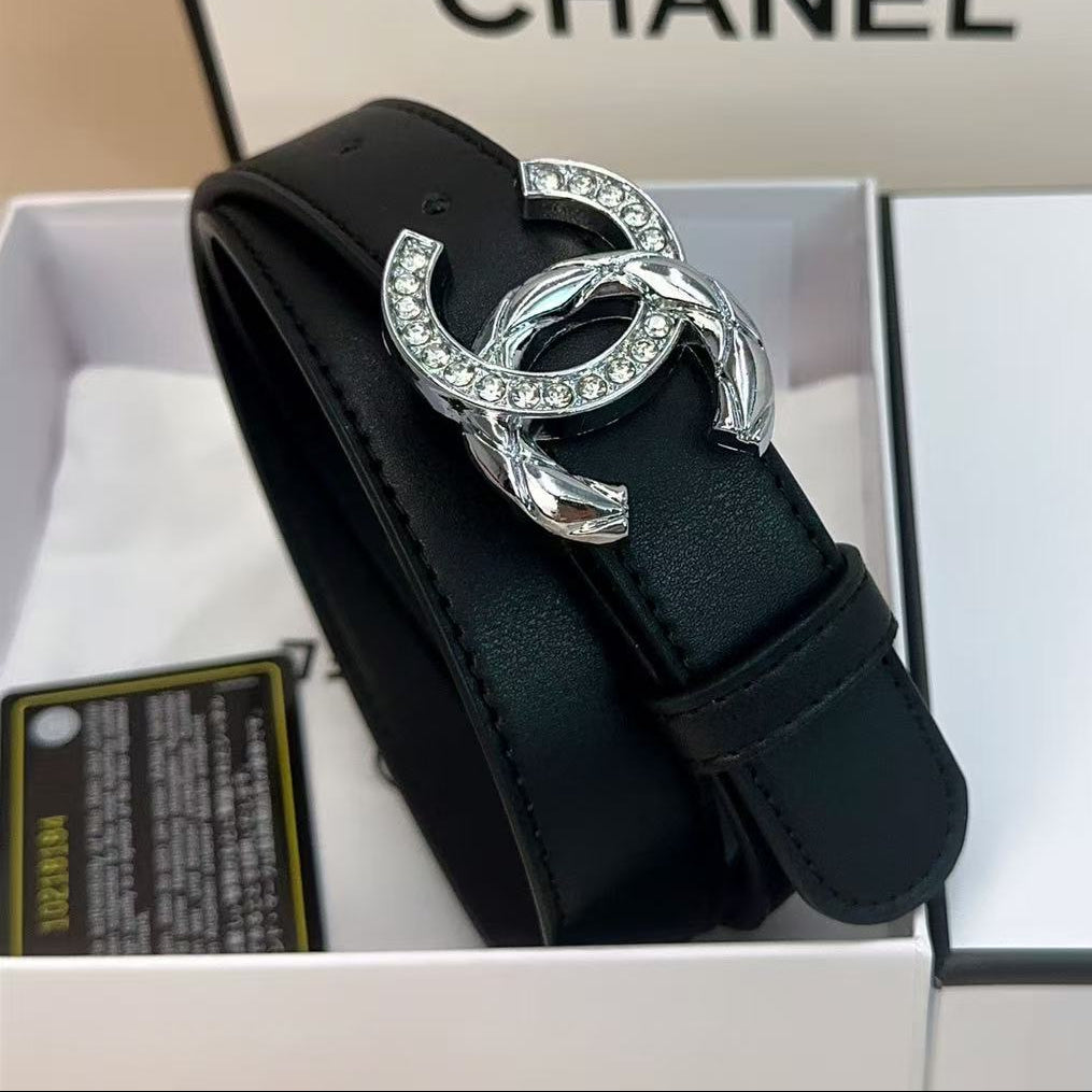 Rhinestone Double C Buckle Multi-Color Women's Belt