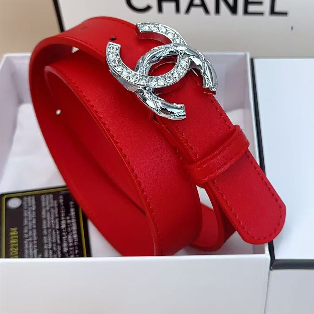 Rhinestone Double C Buckle Multi-Color Women's Belt