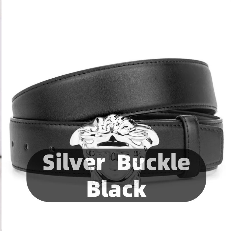 3D Head Buckle Leather Belt