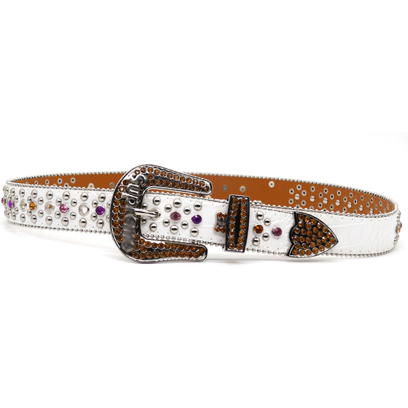 Colorful Rhinestone Letter Decorated Belt
