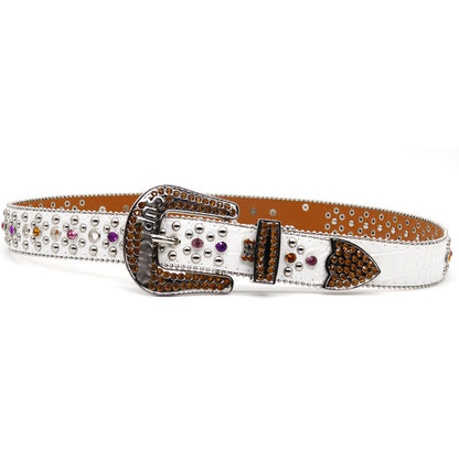 Colorful Rhinestone Letter Decorated Belt