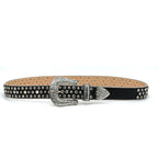 Punk Style Black Belt with Rhinestone Studs