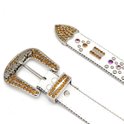 Colorful Rhinestone Letter Decorated Belt
