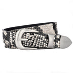 Vintage Snake Print Belt with Metal Buckle