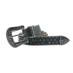 Black Rhinestone Rivet Punk Style Women's Belt