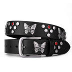 Punk Style Butterfly Star Stud Black Belt