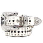 White Cross Rivet Punk Style Belt
