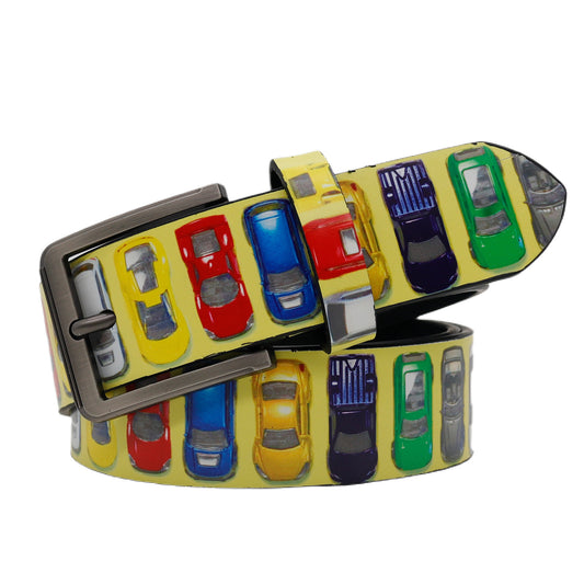 Colorful Car Print Retro Fun Women's Belt