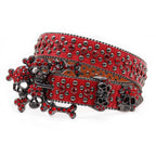 Punk Style Skull Rhinestone Red Belt