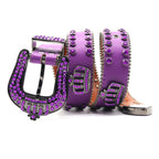 Purple Crown Rhinestone Punk Style Belt