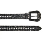 Skull Rhinestone Punk Style Black Women's Belt