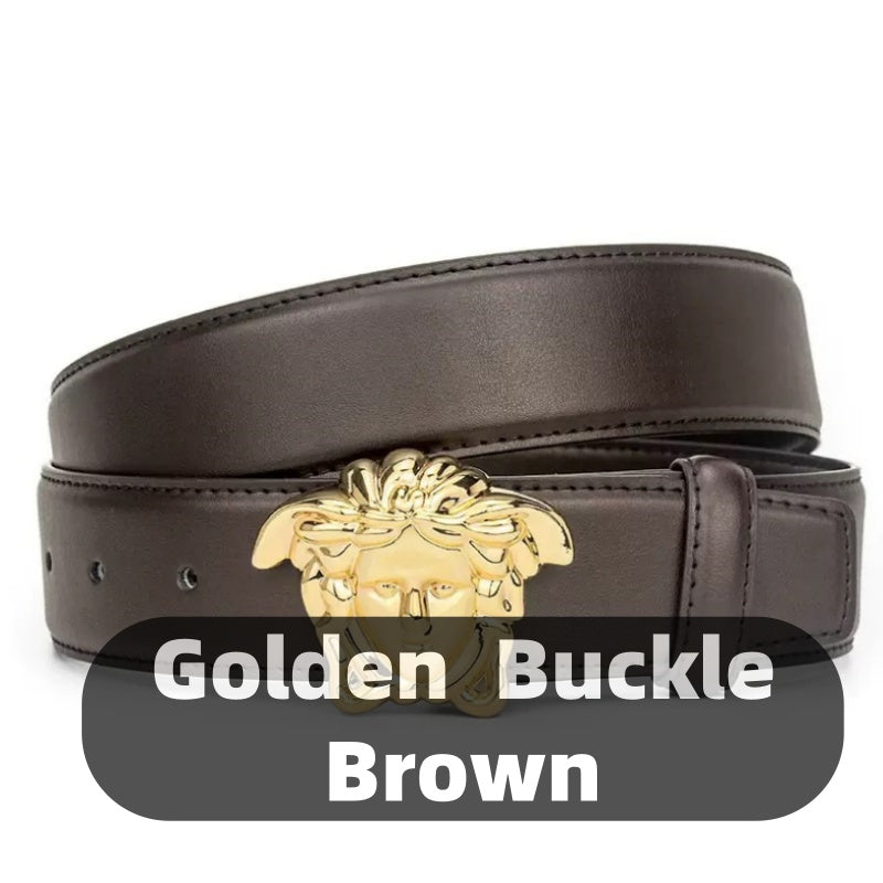 3D Head Buckle Leather Belt