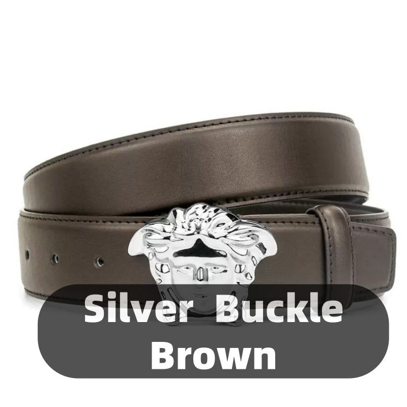 3D Head Buckle Leather Belt